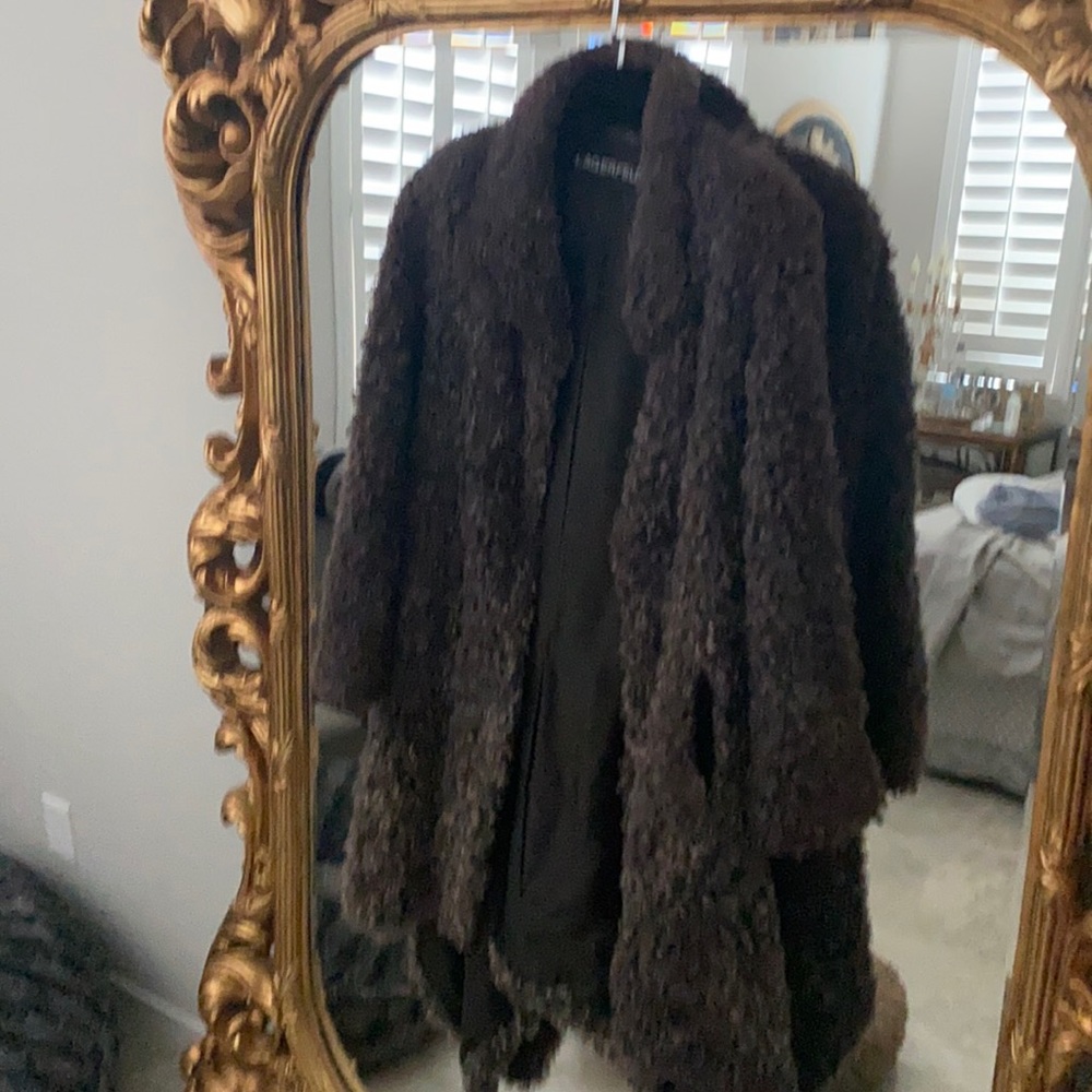Carl Lagerfeild Curly lamb coat